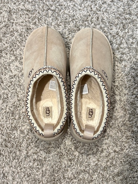 UGG Shoes - UGG Taupe Suede Platform Cozy Lined Slip-Ons